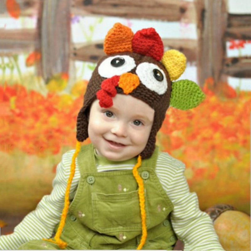 Baby Thanksgiving hand-woven turkey hat