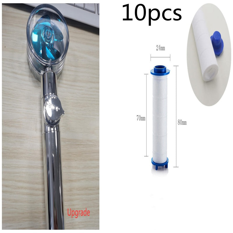 Turbo Propeller Shower Head Water Saving High Preassure Flow 360 Degrees With Fan Extension Showerhead Rainfall With Holder
