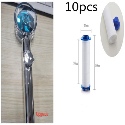 Turbo Propeller Shower Head Water Saving High Preassure Flow 360 Degrees With Fan Extension Showerhead Rainfall With Holder