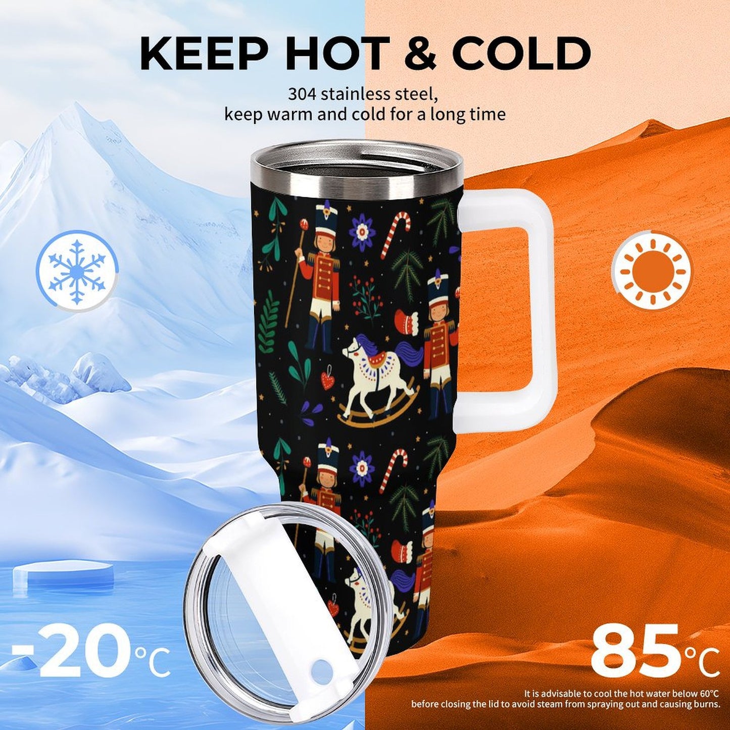 PHDT00014 POD US Local Tumbler 40 oz Large Capacity Car Cup Christmas