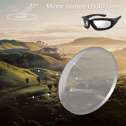 US Local Cycling Sunglasses Chopper Outdoor Sports Glasses For Men Women Wrap Around UV400 Protection For Fishing Driving Glasses Windproof Clear Lens