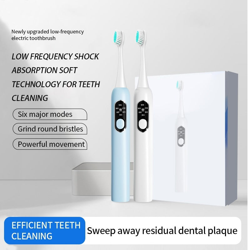 US Local White Low Frequency Electric Toothbrush-1pcs