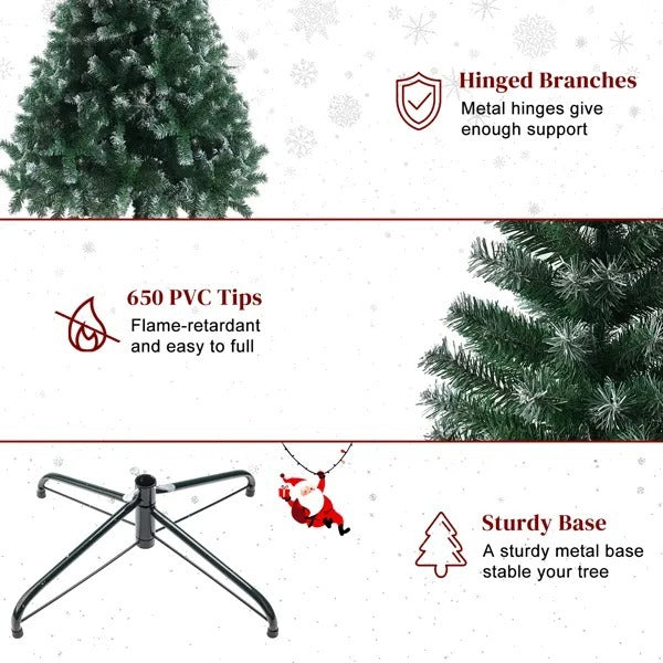 US Local 6FT Iron Leg White PVC 812 Branches Christmas Tree