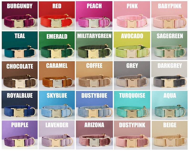 US Local Multiple Colour Velvet Personalise Dog Collar Leash Set With Bow