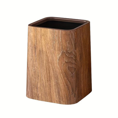US Local Oversized Retro Wood Grain Trash Can With Odor-proof Seal And Rectangular Flap Suitable For Living Room, Kitchen, Bathroom And Hotel Use