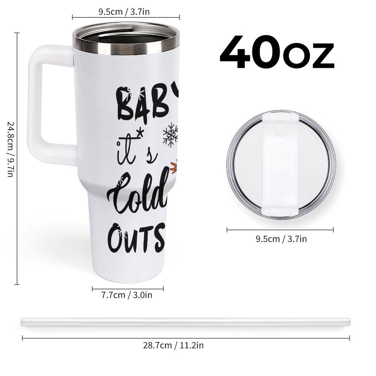 POD US Local 40 oz Large Capacity Car Cup Snowman Christmas