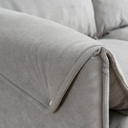 US Local Convertible Combination Sofa Sofa L-Shaped Sofa With Footstools With Storage, Beige Sofa For Living Room  Living Room Bedroom Office Small Space 3-Seater Combination Sofa Beige