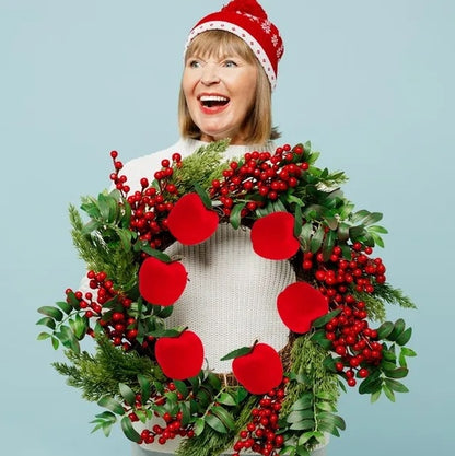 US Local 12Pcs Mini Christmas Ornament 2.1in Foam Red Ball Ornament Pendants Xmas Tree Hanging Decorations For Holiday Party Supplies