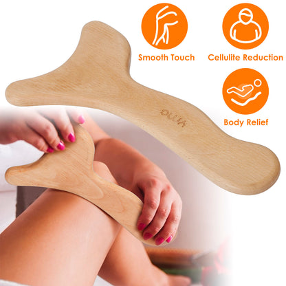US Local 1Pc Wood Therapy Massage Tool Lymphatic Drainage Paddle Wooden Scraping Tools Therapy Massager Body Sculpting Tool