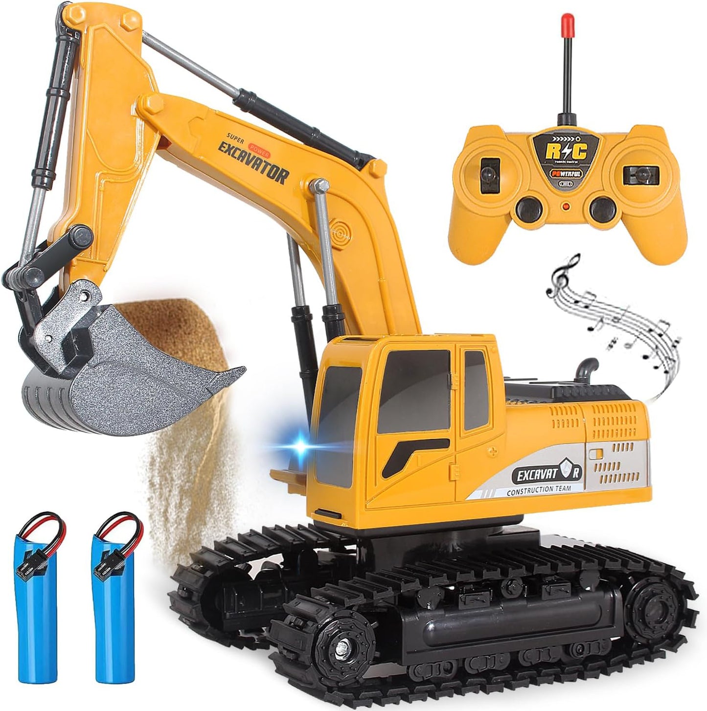 US Local 2025 Remote Control Excavator RC Digger Truck Construction Vehicles Boys Toys US