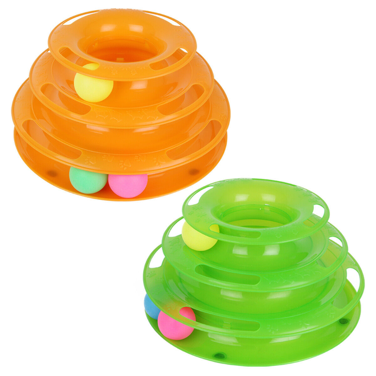 US Local Pet Cat Crazy Ball Disk Interactive Toys Amusement Plate Trilaminar Funny Toy