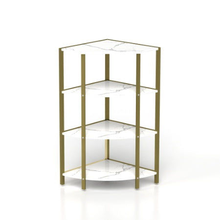 US Local 4-Tier Corner Open Shelf,Bookcase Freestanding Shelving Unit,Plant Stand Small Bookshelf For Living Room, Home Office, Kitchen, Small Space