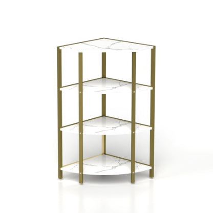 US Local 4-Tier Corner Open Shelf,Bookcase Freestanding Shelving Unit,Plant Stand Small Bookshelf For Living Room, Home Office, Kitchen, Small Space