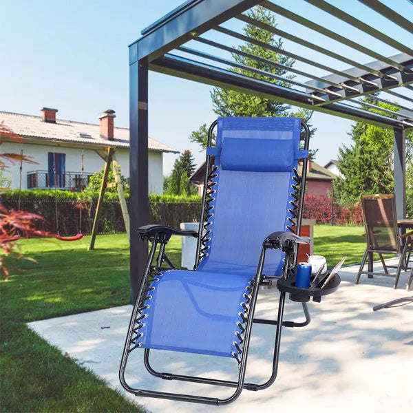 US Local Zero Gravity Chair Cup Holder Clip On Side Tray W Beverage Can Mobile Devices Slots