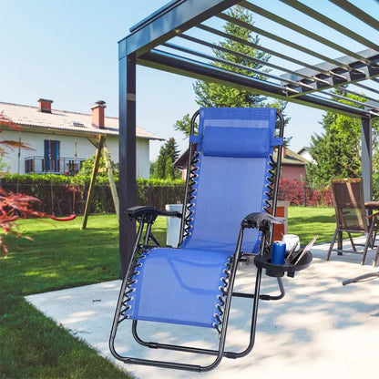 US Local Zero Gravity Chair Cup Holder Clip On Side Tray W Beverage Can Mobile Devices Slots