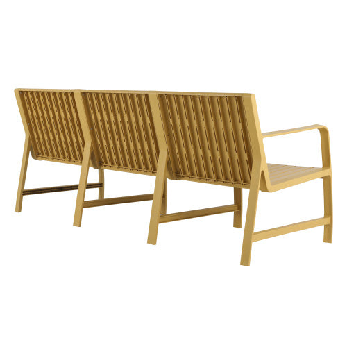 US Local 1-Piece Indoor Outdoor Furniture 3-Seater Sofa Waterproof PP Material - Easy Assembly Patio Conversation Set