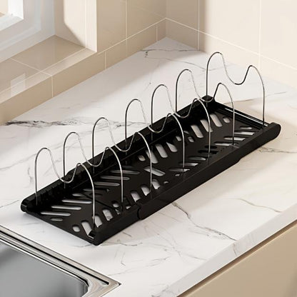 US Local A Retractable Kitchen Storage Rack With Pot Rack, Dish Rack, Drainer And Pull-out Drawer, A Space-saving Storage Solution