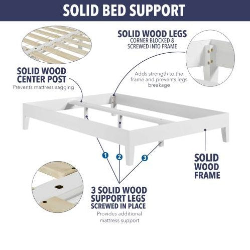 US Local Nix - Queen Platform Bed - White