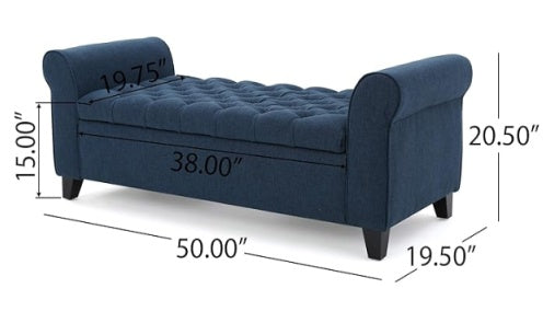 US Local HAYES ARMED STORAGE BENCH