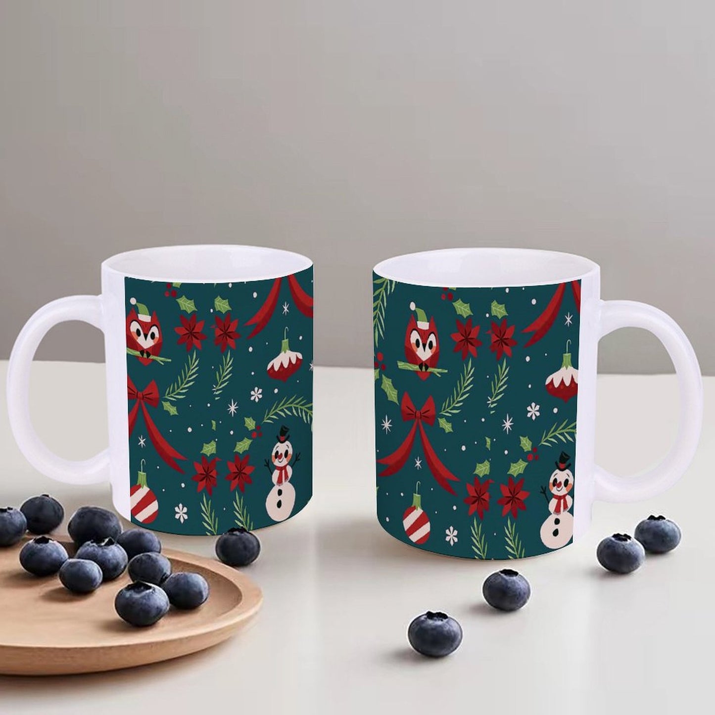 POD US Local White mug with full print, Christmas Snowman Gift 0058