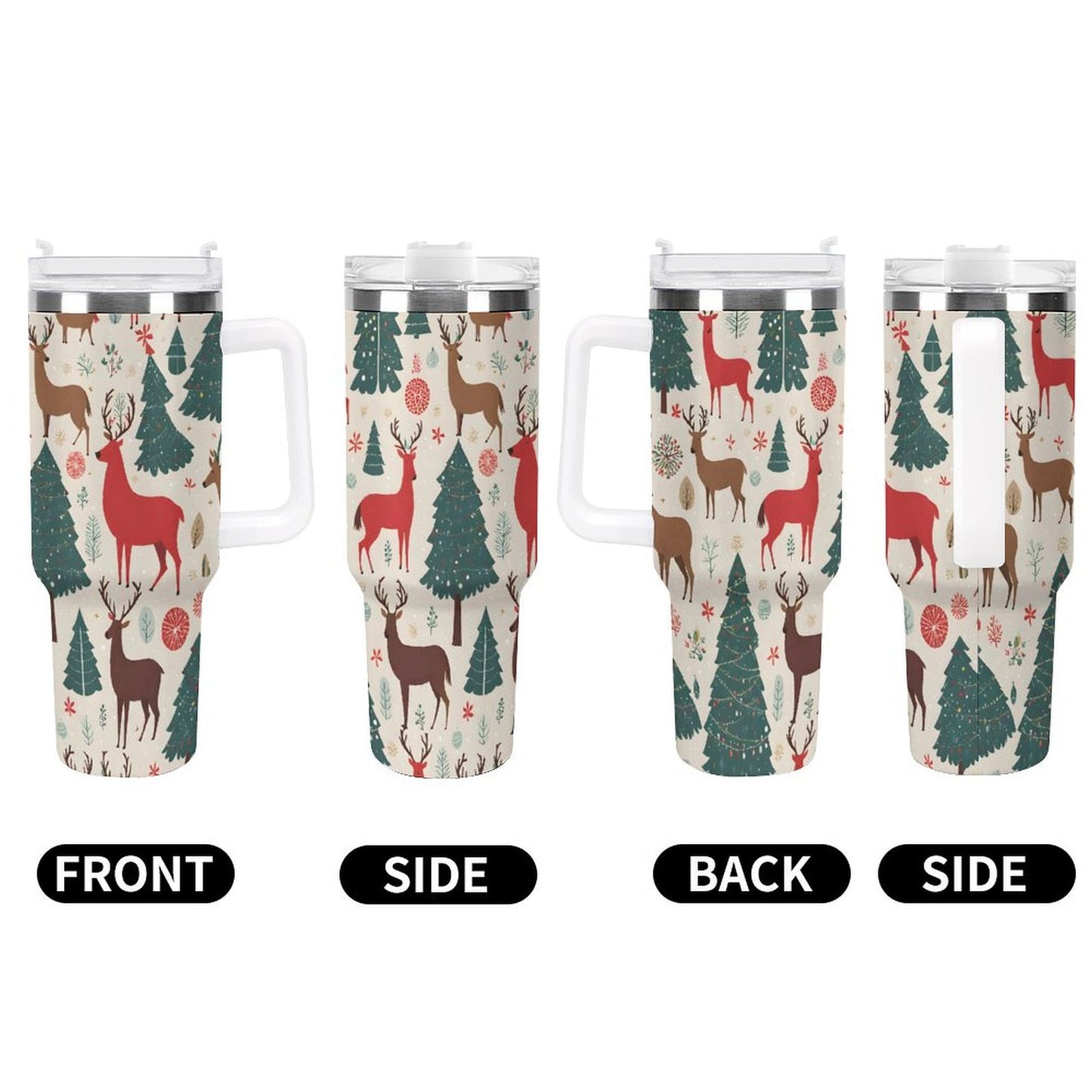 PHDT00361 POD US Local Tumbler 40 oz Large Capacity Car Cup Elk, Christmas Tree