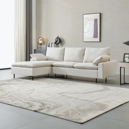 US Local L-Shaped Linen Sectional Sofa With Right Chaise,living Room ,bedroom,office.