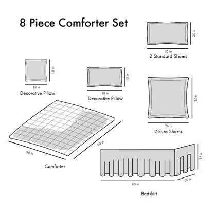 US Local Queen 8 Piece Comforter Set