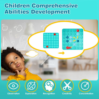 US Local 1Pc Kids Logical Road Builder Toy Brain Teasers Puzzles Montessori Toys Preschool Educational Learning Toys Puzzle STEM Board Game For 3 To 8 Years Old Boys Girls Birthday Gift