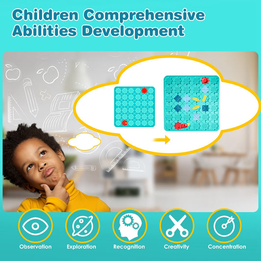 US Local 1Pc Kids Logical Road Builder Toy Brain Teasers Puzzles Montessori Toys Preschool Educational Learning Toys Puzzle STEM Board Game For 3 To 8 Years Old Boys Girls Birthday Gift