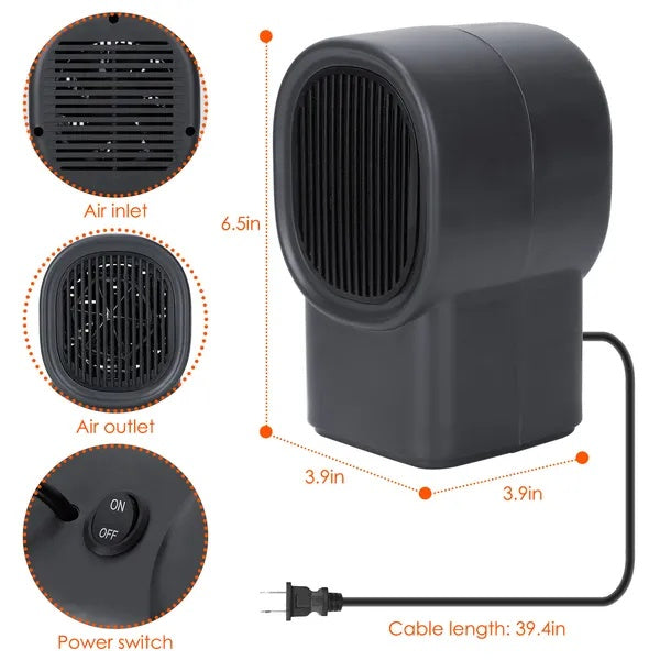 US Local 500W Portable Electric Space Heater Mini Desktop Fan Heater