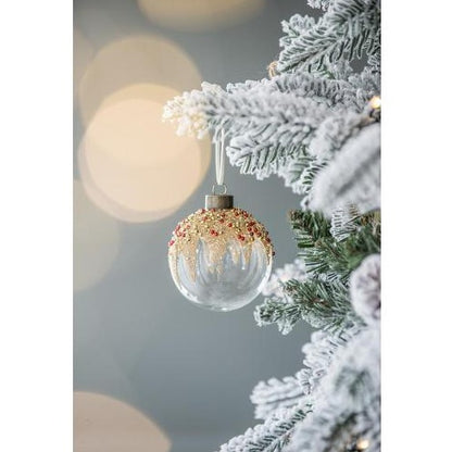 US Local D3 Christmas Ball Ornaments, Glass Decorative Hanging Ball Christmas Tree Ornaments For Holiday Party Decorations, Set Of 12