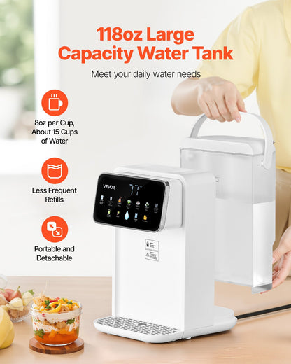 US Local Countertop Instant Hot Water Dispenser With 7 Temps 7 Volumes 118oz Tank