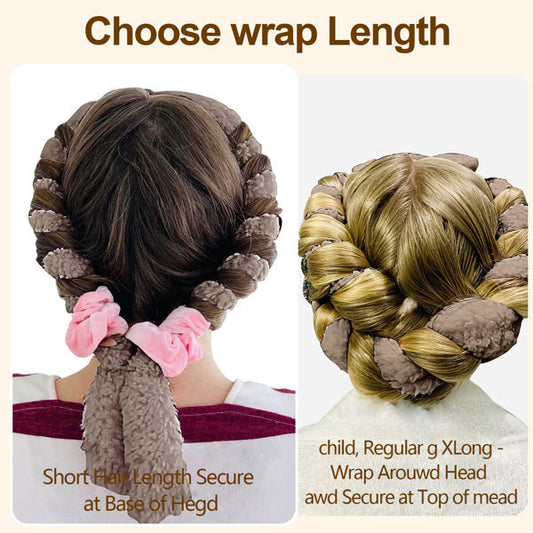 US Local Satin No-heat Curling Rod, Lazy Natural Soft Wave DIY No-heat Curls, Suitable For Overnight Use Before Bed, Suitable For All Hair Types - Light Brown
