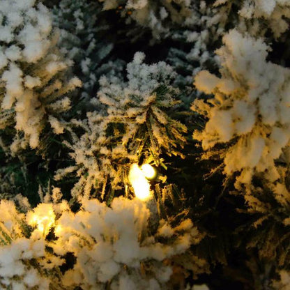 Green Flocking 6ft 550 Lights Warm 8 Patterns 928 Branches Automatic Tree Structure PVC Material Christmas Tree