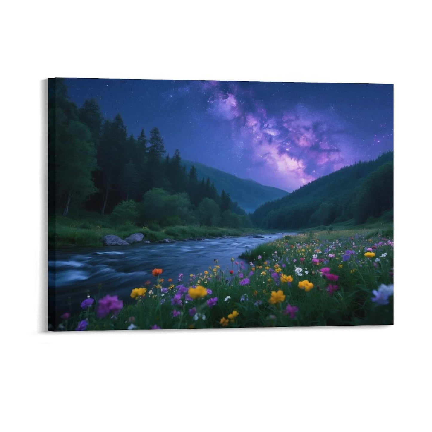 Decorative Interior Frame Painting Mountain-river-starry-summer-7