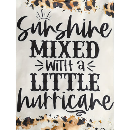 US Local Toddler Girls Fall Winter Outfits Leopard Letter Print Crewneck Long Sleeve Sweatshirt Top & Sweatpant 2 Piece Clothing Set