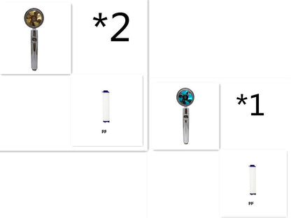 US Local Shower Head Water Saving Flow 360 Degrees Rotating With Small Fan ABS Rain High Pressure Spray Nozzle Bathroom Accessories