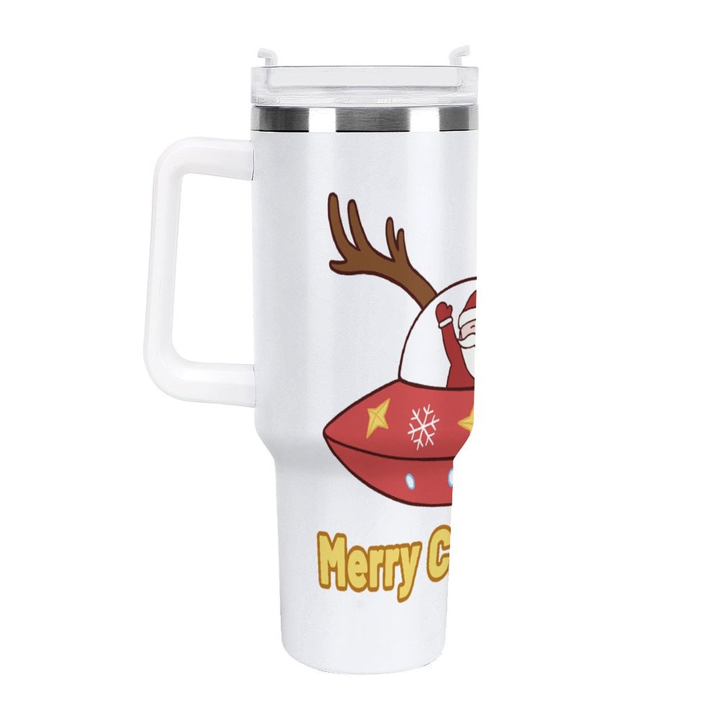 PHDT00308 POD US Local Tumbler 40 oz Large Capacity Car Cup Christmas Santa Claus UFO
