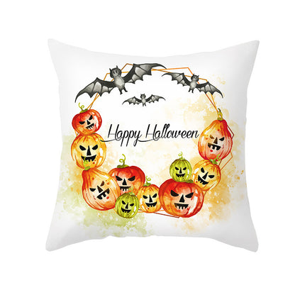 40 Style Halloween Pillowcase Pumpkin Letter Fly Velvet Pillow Cushion Cover