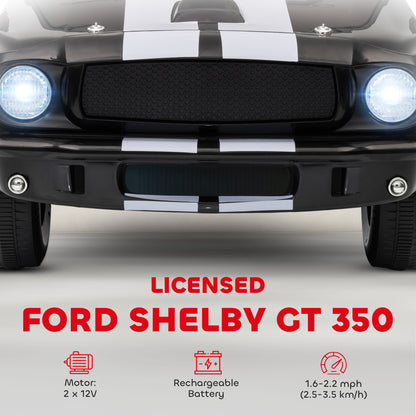 US Local Ride On Car With Remote Control, Adjustable Speed, MP3, Smooth Start, LED Lights, Black