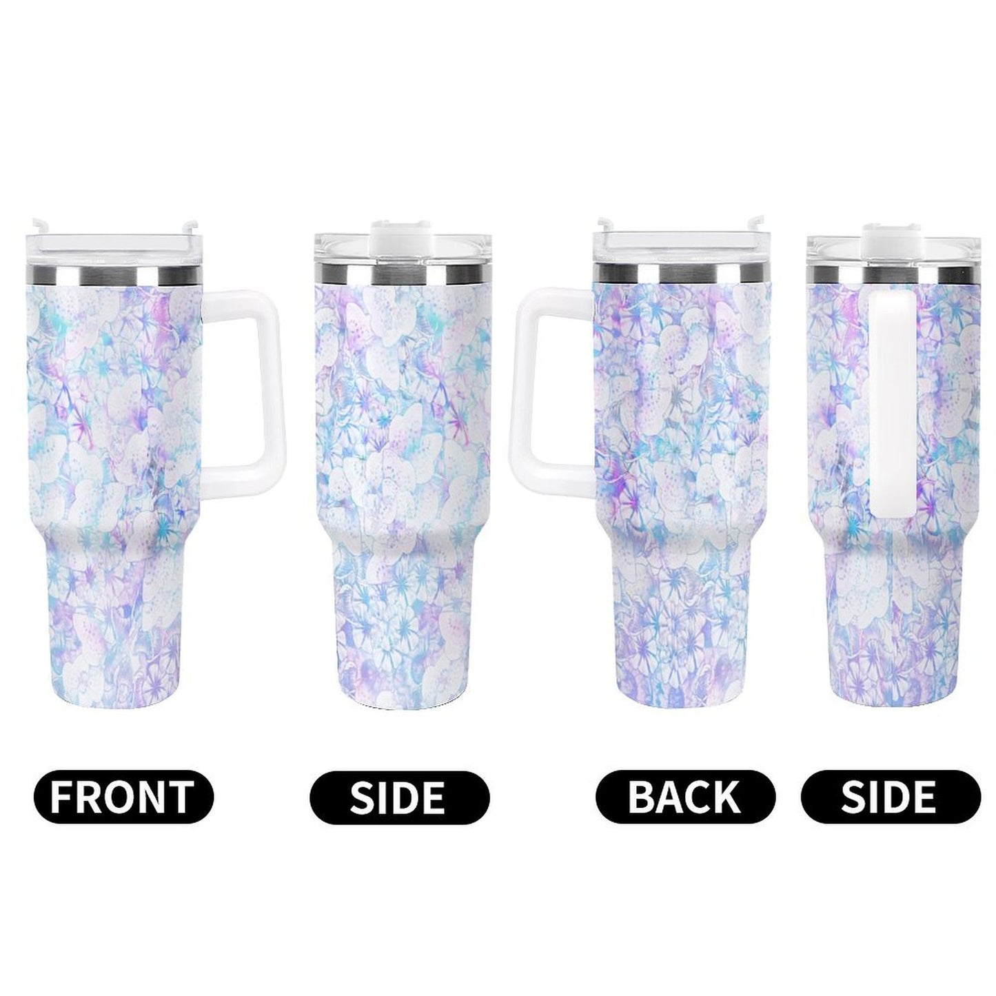 PHDT00471 POD US Local Tumbler 40 oz Large Capacity Car Cup Watercolor, Blending, Flowers
