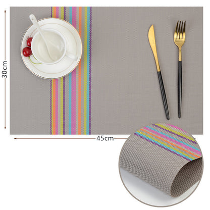 Colorful Placemat Pvc Genuine Dining Table Non-slip Heatproof Western-style Placemat