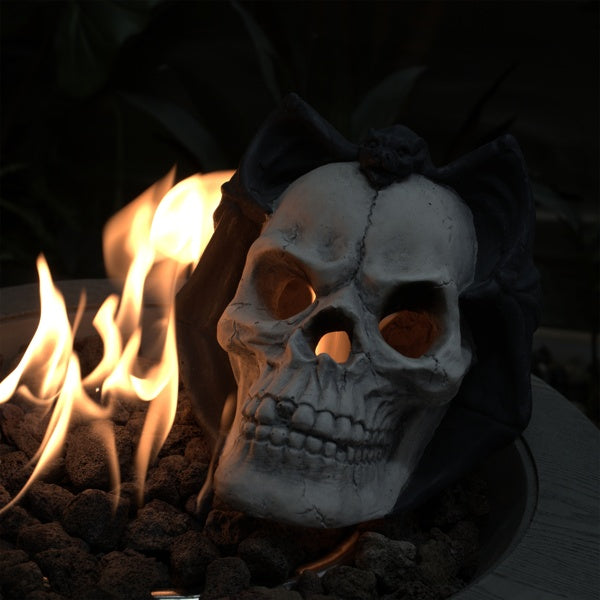 Demon Skull Gas Fireplace, Suitable For Ventless Or Ventless Propane, Gel, Ethanol, Electric, Outdoor Fireplaces And Fire Pits, Halloween Decorations - Patent Pending