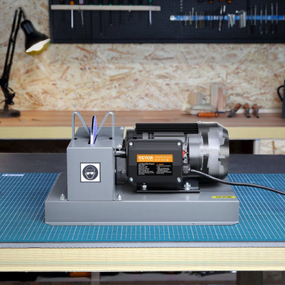 US Local VEVOR Lawn Mower Blade Sharpener, 500W Lawnmower Blade Grinder With 7-inch Ceramic Grinding Wheel, Powerful Bench Mower Sharpening Machine For High Low Lift Blades, Gator Blades, Flat Blades