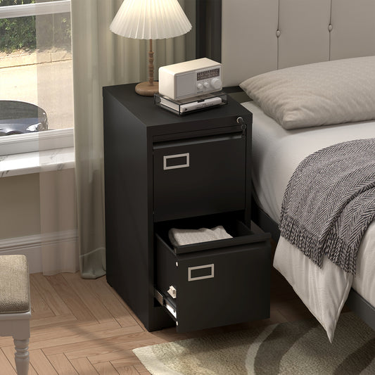 US Local 2 Drawer File Cabinet With Lock,Two Drawer Filing Cabinet,Vertical Metal File Cabinet For Home Office Organizer Storage Cabinet Fit Letter A4 Legal Size File
