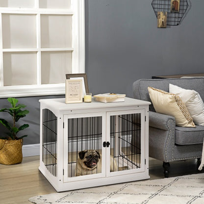 US Local Small Kennel End Table With Two Open Sides And Lockable Door