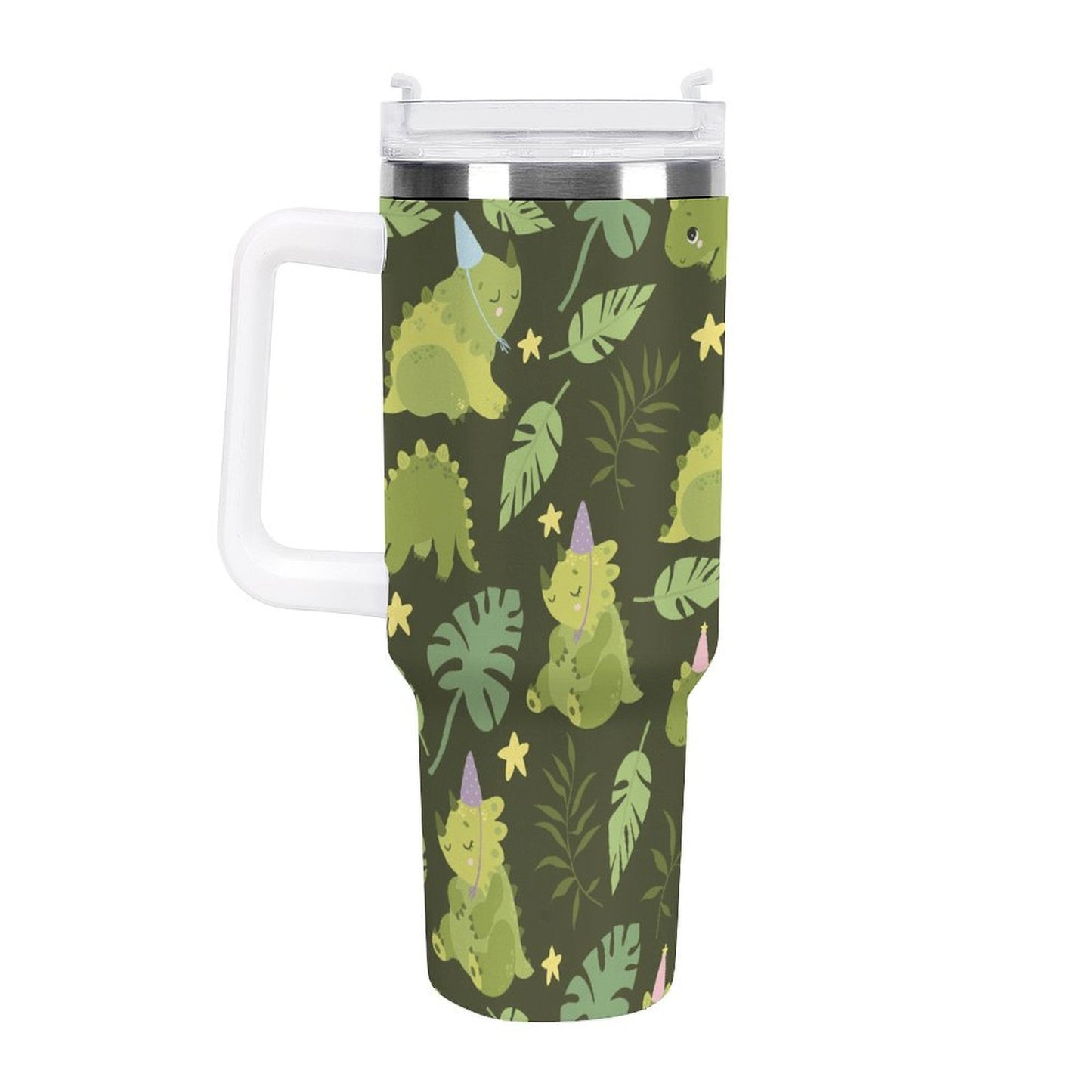 PHDT00542 POD US Local Tumbler 40oz Large Capacity Car Cup Green, Dinosaur
