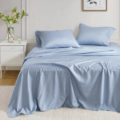US Local Floral Comforter Set With Bed Sheets Blue Queen
