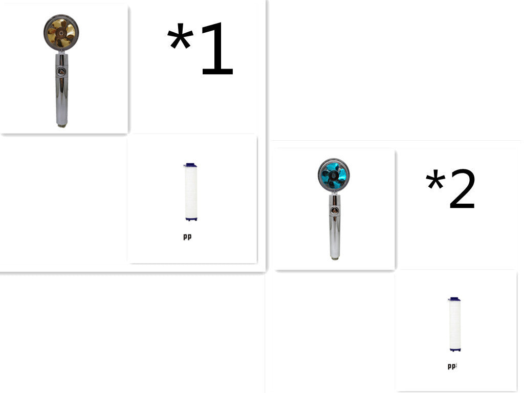 US Local Shower Head Water Saving Flow 360 Degrees Rotating With Small Fan ABS Rain High Pressure Spray Nozzle Bathroom Accessories