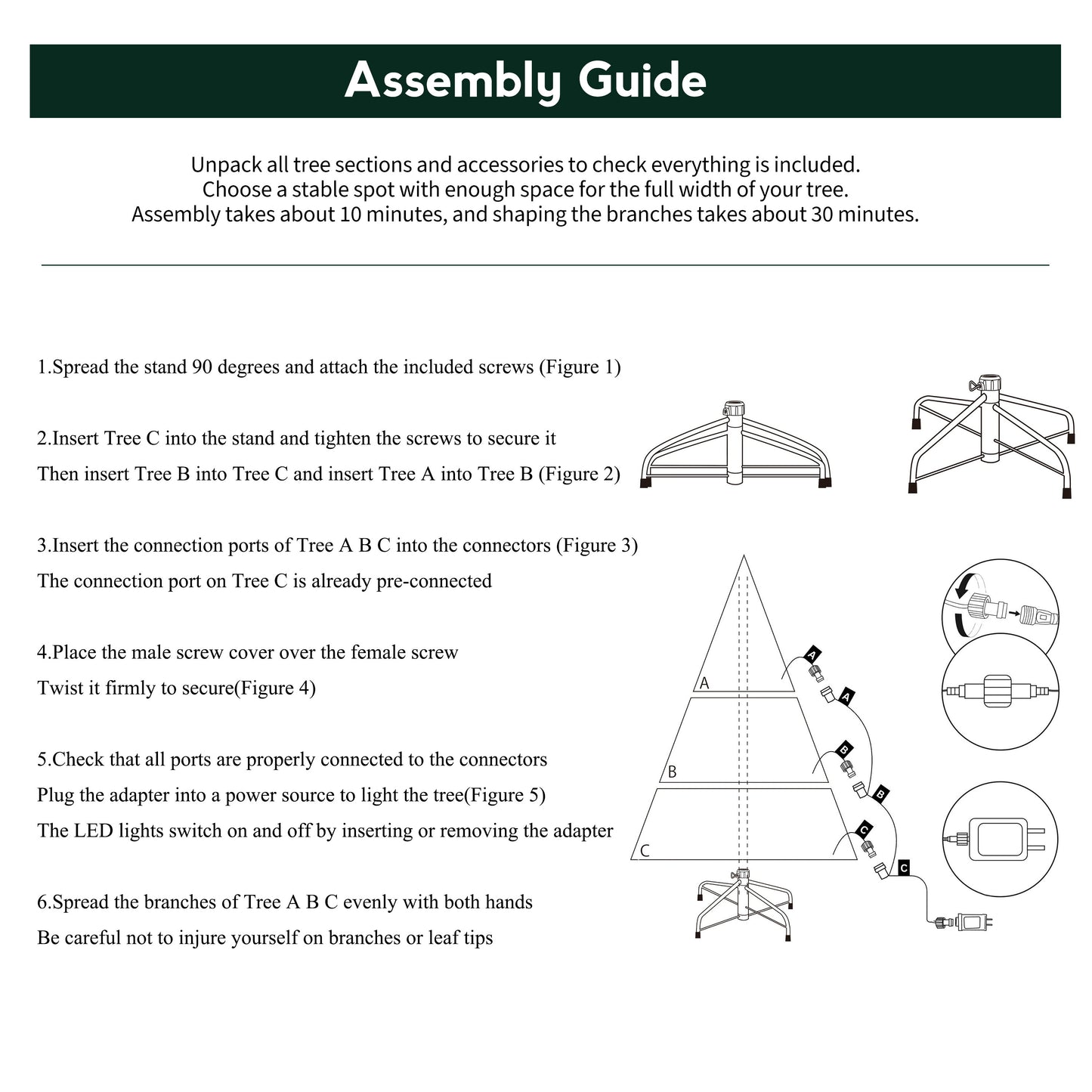 US Local Aspen Slim Fir 7.5ft Christmas Tree Pre-Lit Artificial With 4,570 Branch Tips & 1,555 Low-Voltage Warm LED Lights, Foldable Stand & Realistic Flame-Resistant Branches